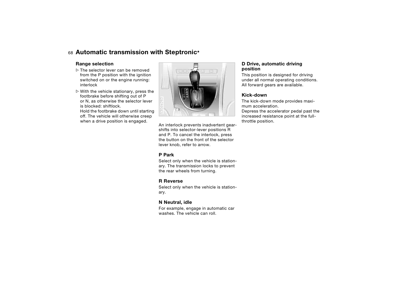 Automatic transmission with steptronic | BMW X5 3.0i SAV 2005 User Manual | Page 68 / 200