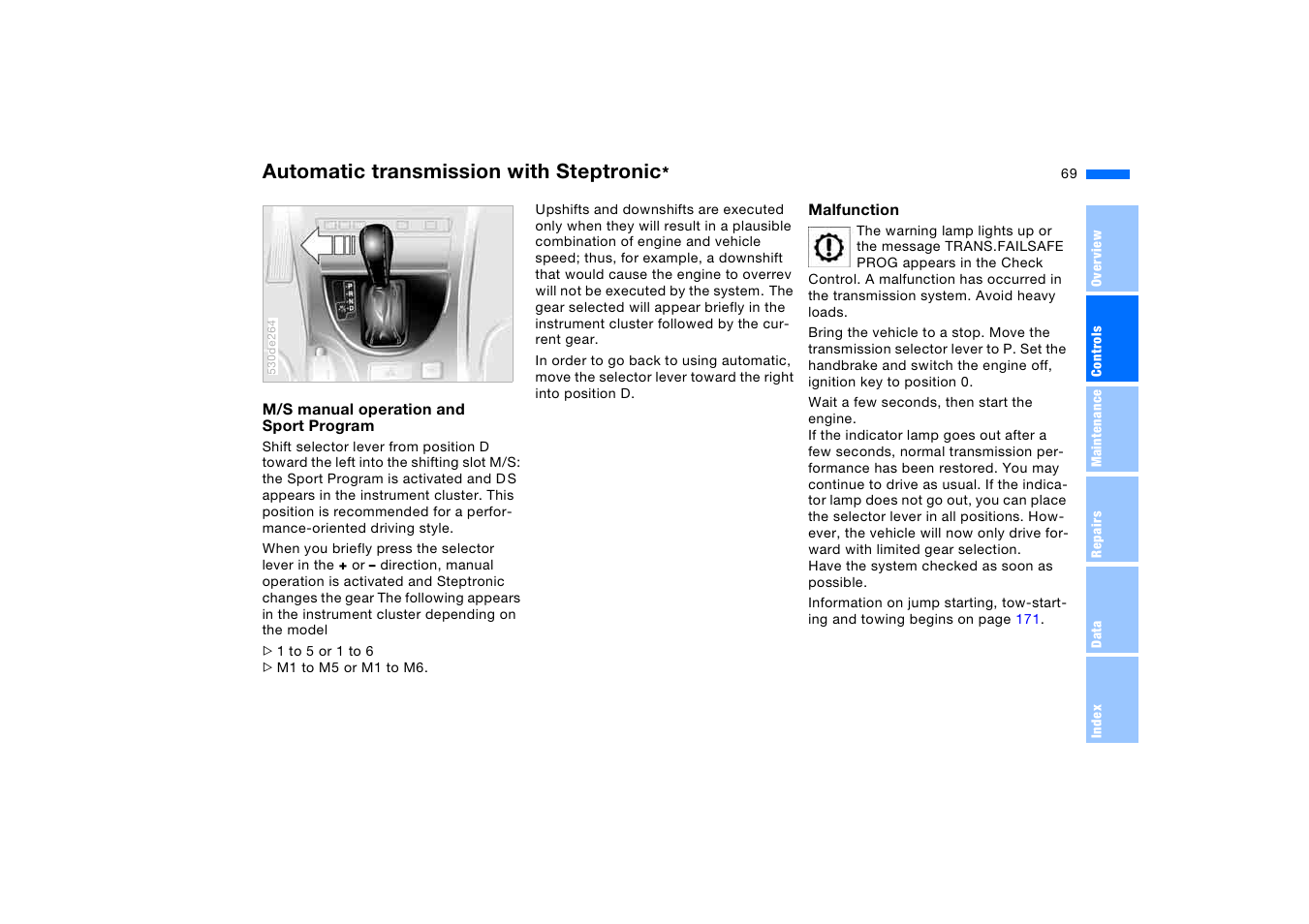 Automatic transmission with steptronic | BMW X5 3.0i SAV 2005 User Manual | Page 69 / 200