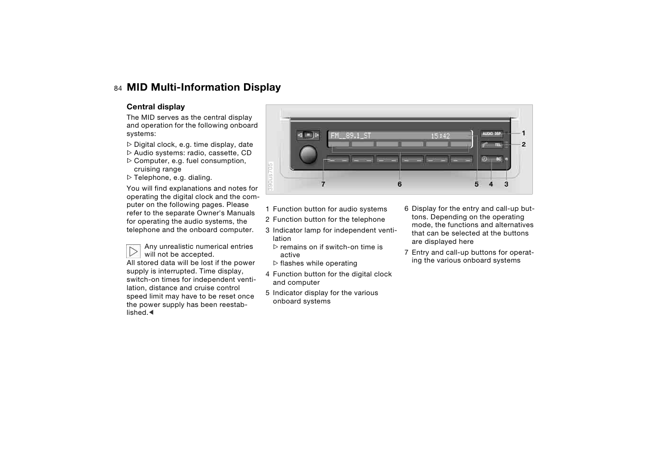 Mid multi-information display, Mid multi-information, Display | BMW X5 3.0i SAV 2005 User Manual | Page 84 / 200