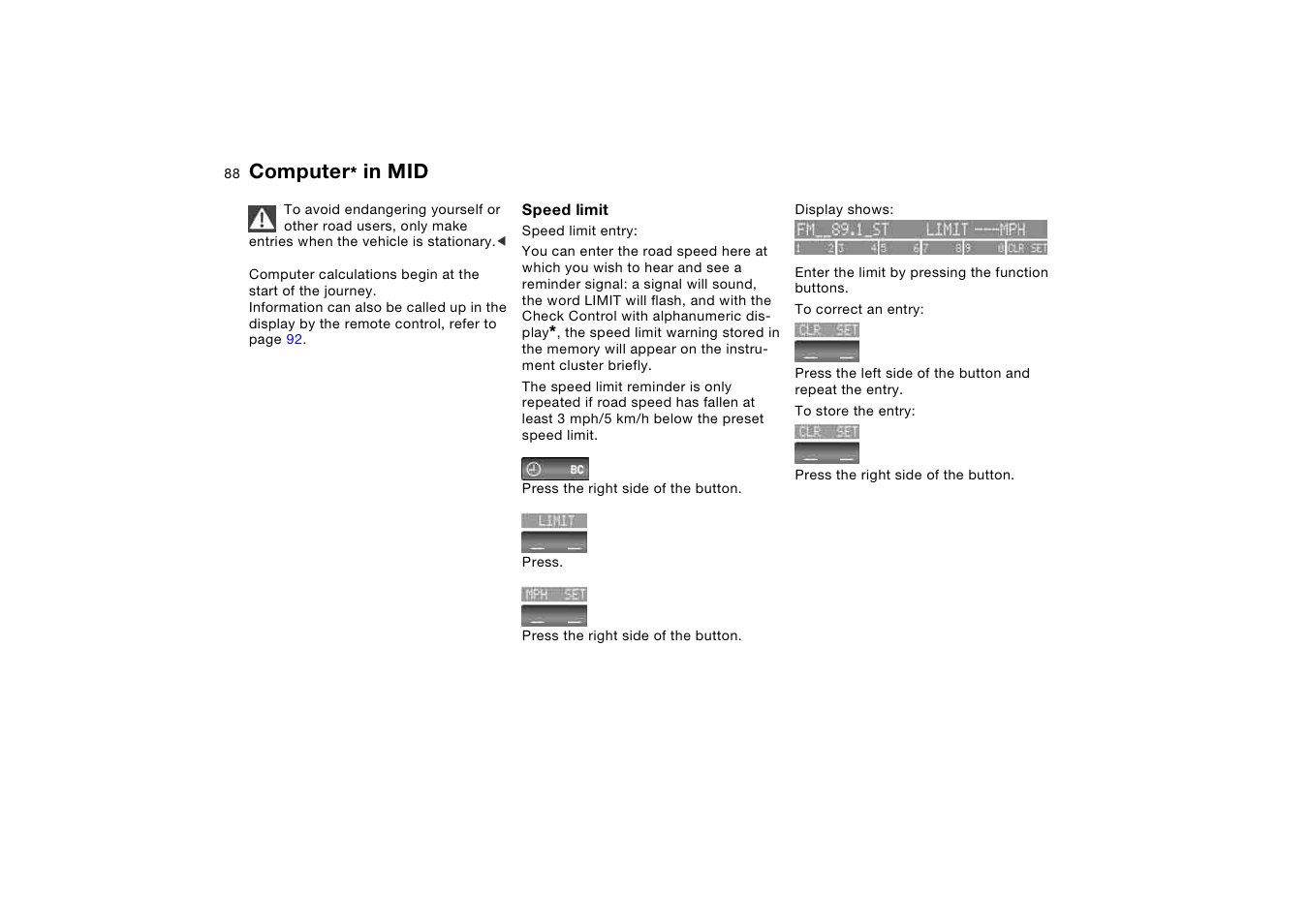 Computer* in mid, Computer | BMW X5 3.0i SAV 2005 User Manual | Page 88 / 200