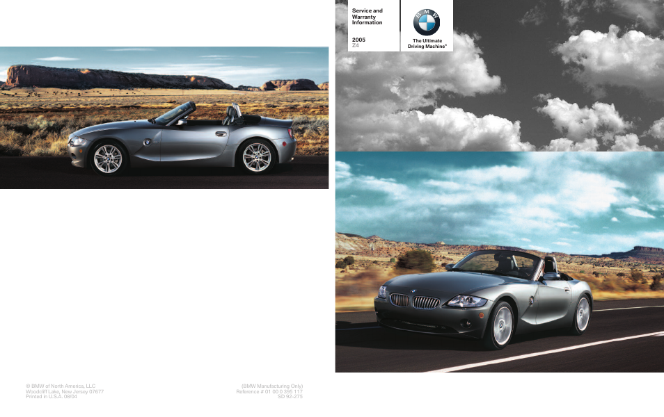 BMW Z4 Roadster 3.0i 2005 User Manual | 53 pages