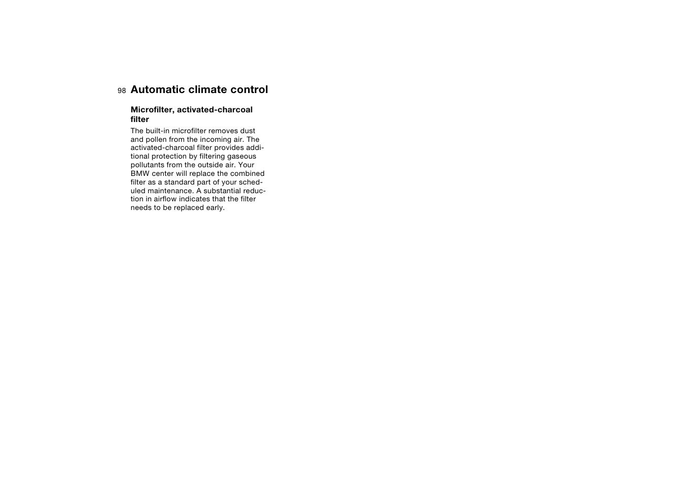 Automatic climate control | BMW M3 Convertible 2005 User Manual | Page 98 / 174