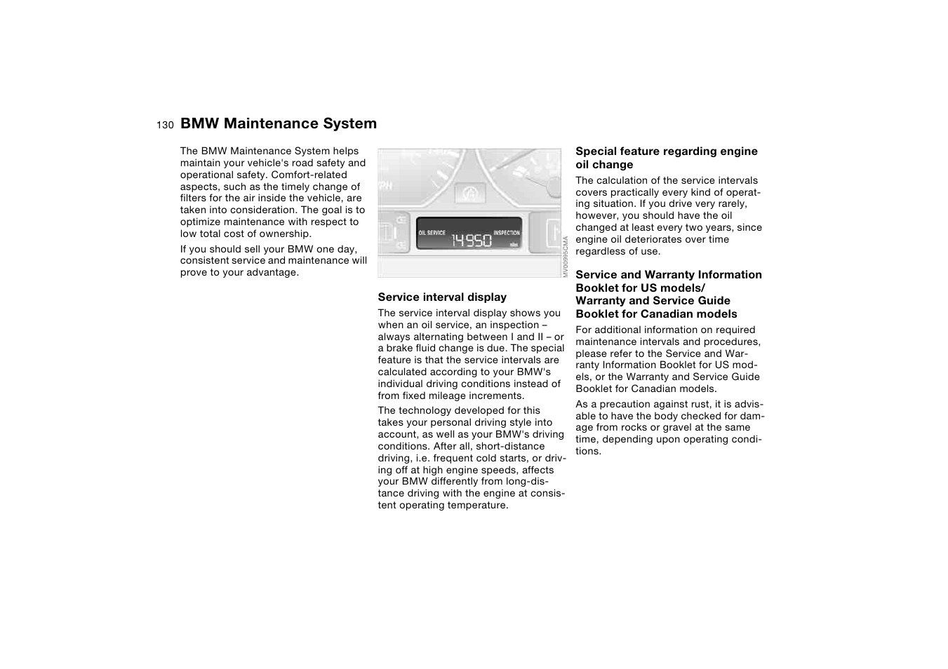 Maintenance, Bmw maintenance system | BMW 325Ci Coupe 2004 User Manual | Page 130 / 174