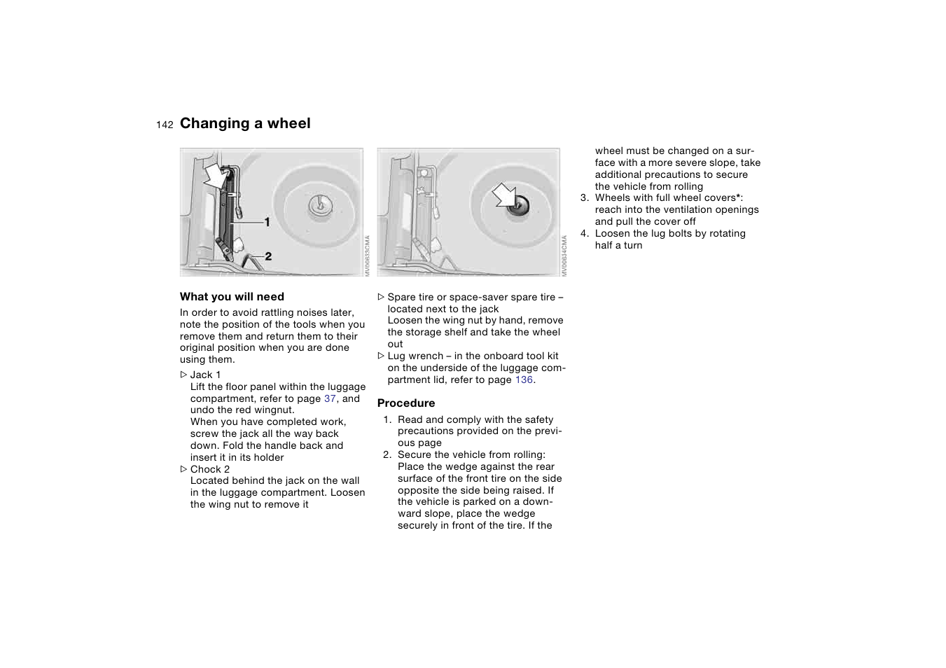 Changing a wheel | BMW 330Ci Coupe 2004 User Manual | Page 142 / 174