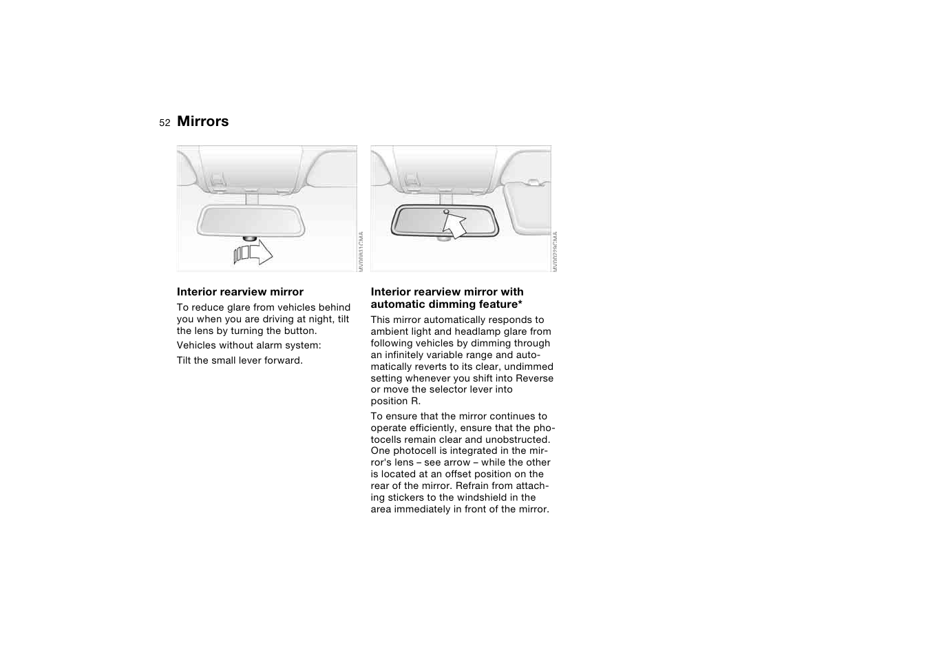 Mirrors | BMW 330Ci Coupe 2004 User Manual | Page 52 / 174