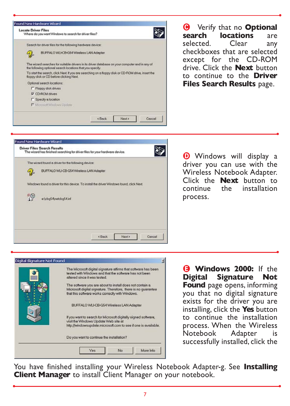 Buffalo Technology Buffalo AirStation WLI-CB-G54A User Manual | Page 7 / 12