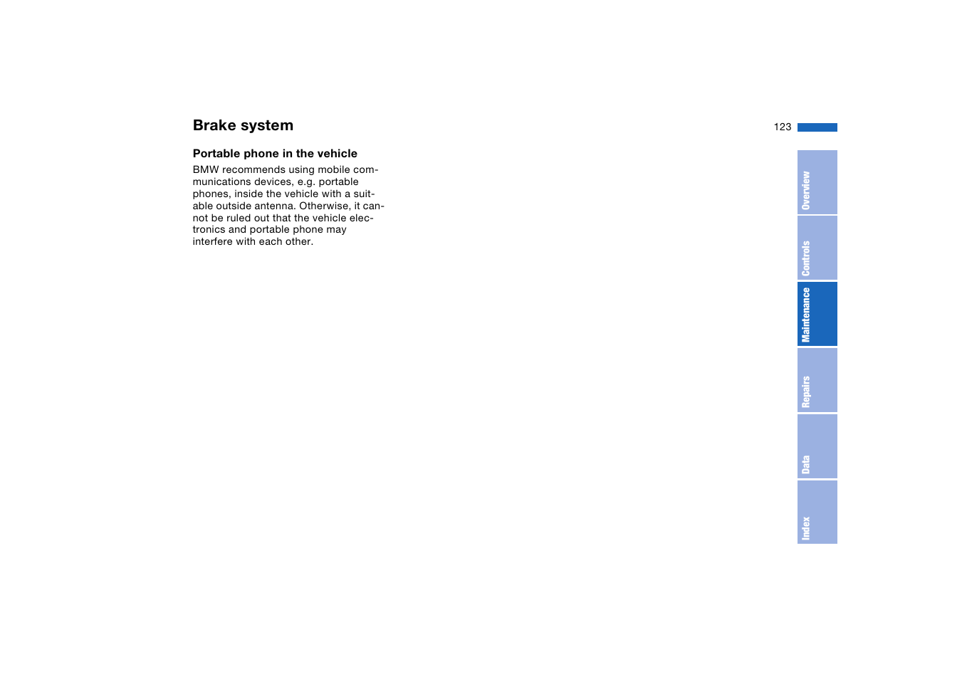 Brake system | BMW 330i Sedan 2004 User Manual | Page 123 / 182