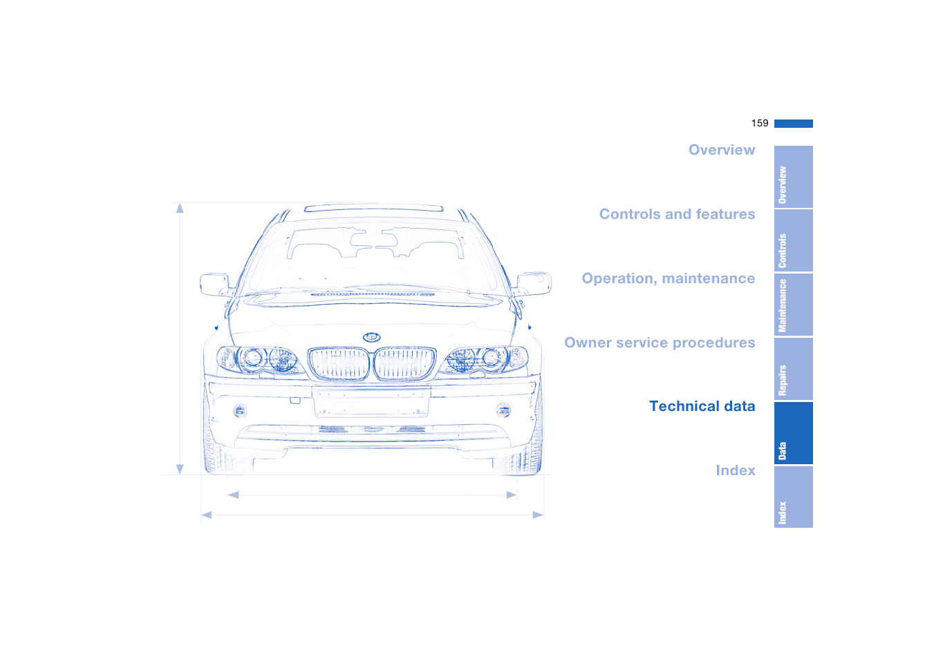 Technical data | BMW 330i Sedan 2004 User Manual | Page 159 / 182