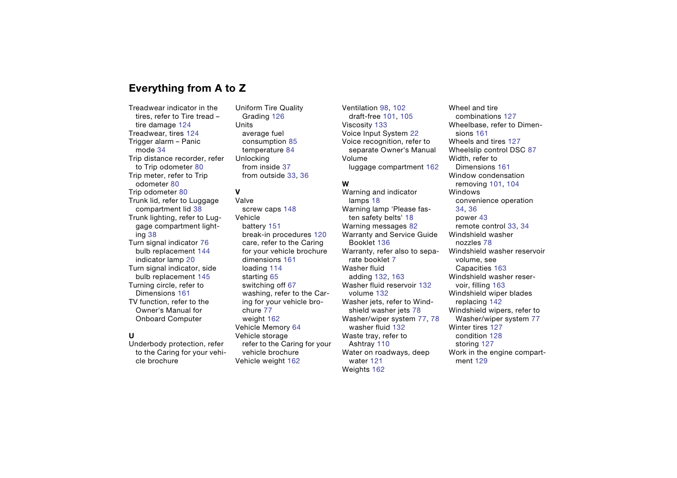 Everything from a to z | BMW 330i Sedan 2004 User Manual | Page 176 / 182