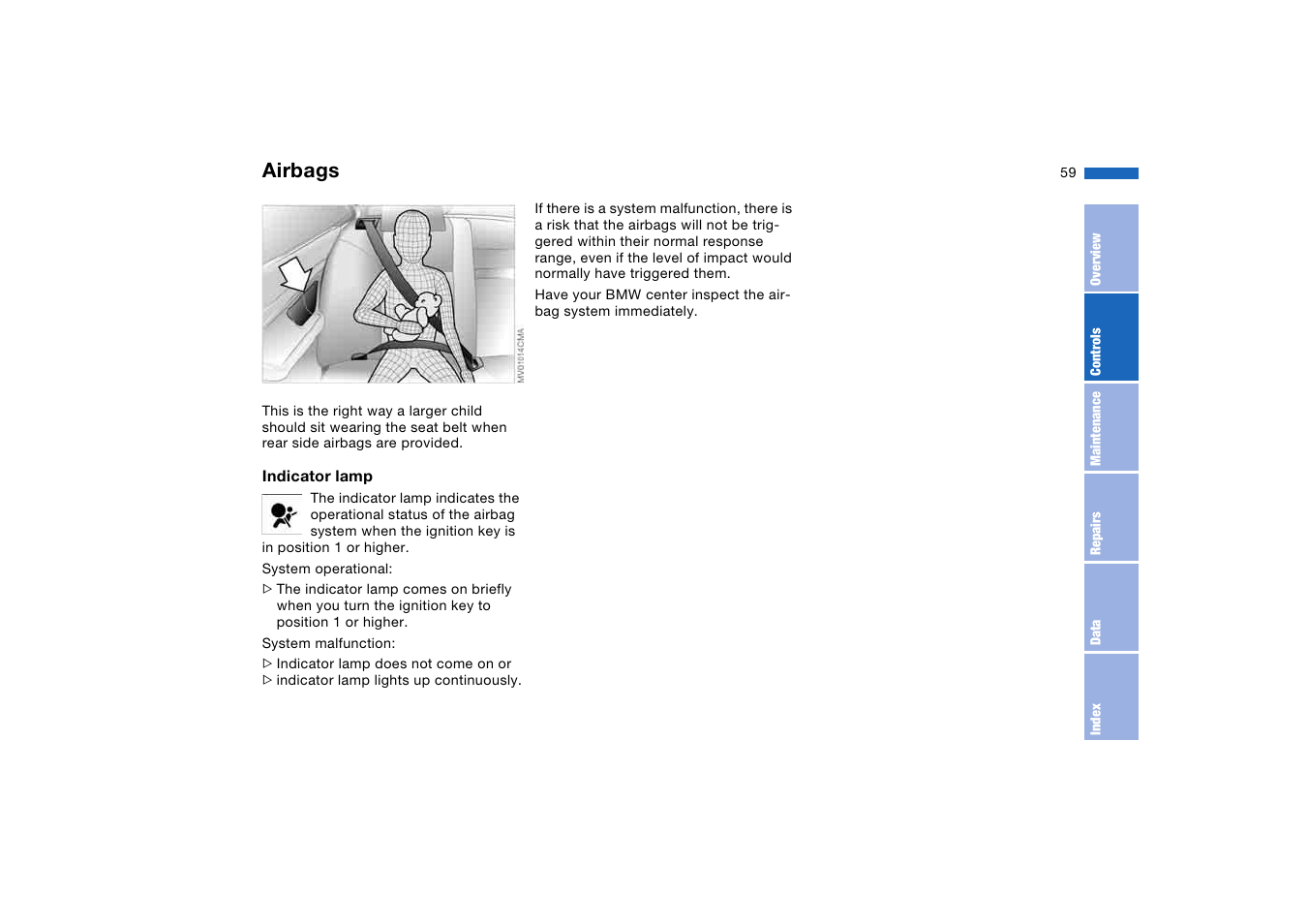 Airbags | BMW 330i Sedan 2004 User Manual | Page 59 / 182