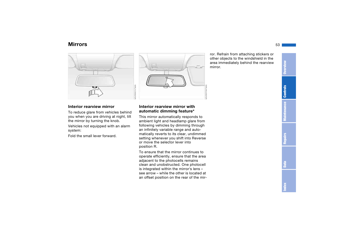 Mirrors | BMW 325iT Sports Wagon 2004 User Manual | Page 53 / 178