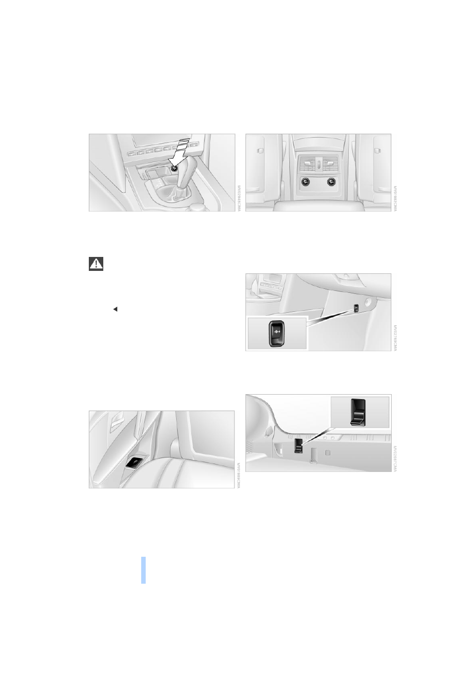 Cigarette lighter, front, Ashtray, rear, Cigarette lighter, rear | Sockets, Practical interior accessories | BMW 525i Sedan 2004 User Manual | Page 102 / 220