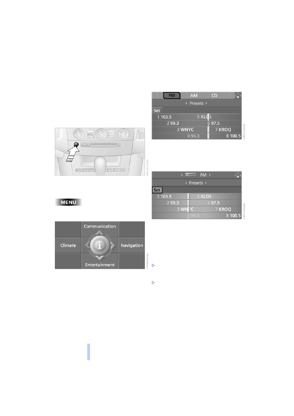 Radio, Listening to the radio | BMW 525i Sedan 2004 User Manual | Page 136 / 220
