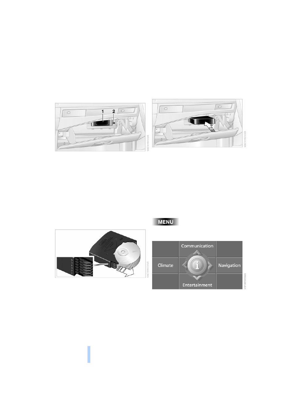 Cd changer, Cd magazine, Listening to cds | BMW 525i Sedan 2004 User Manual | Page 146 / 220