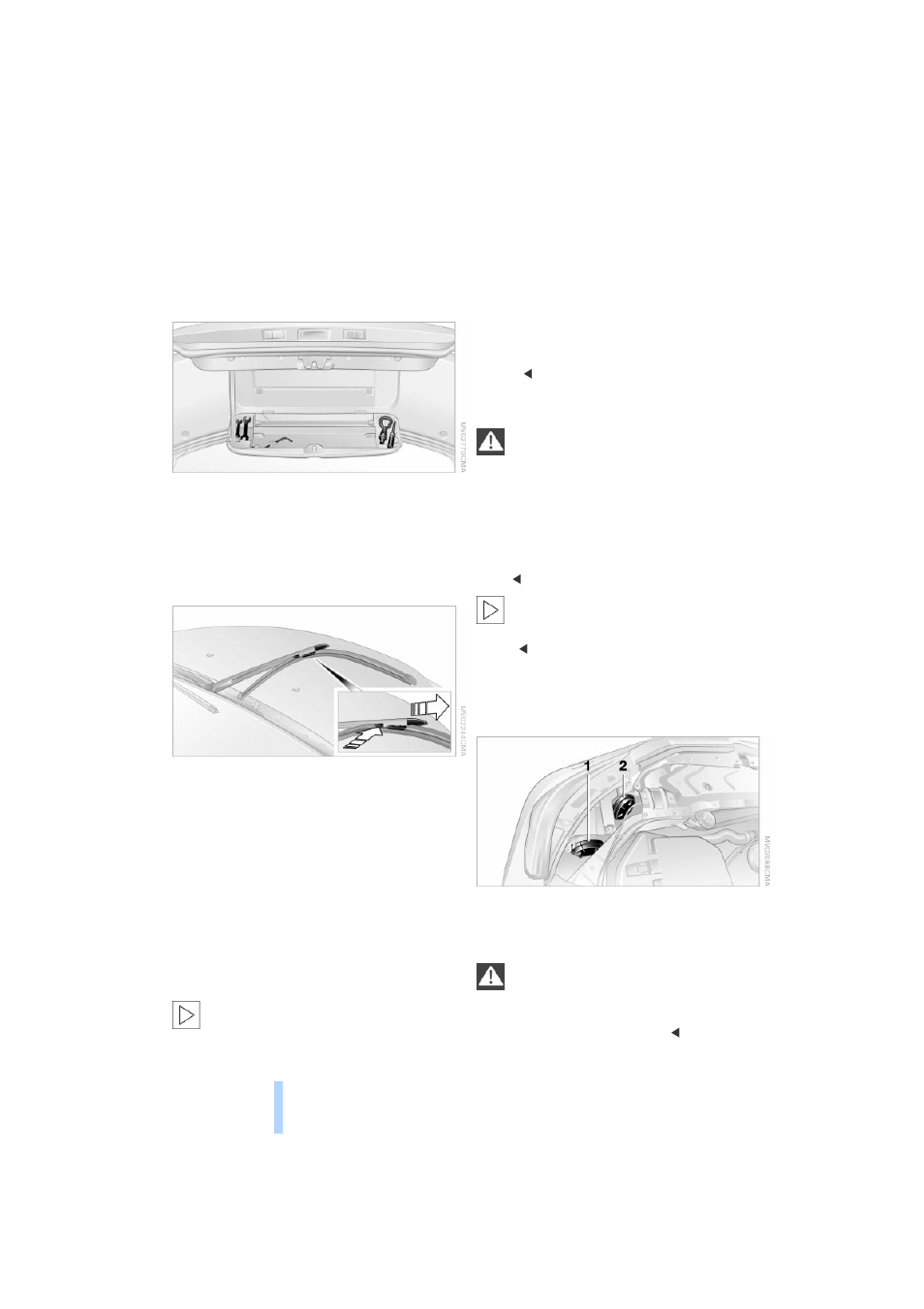 Replacing components, Onboard tool kit, Windshield wiper blades | Lamps and bulbs | BMW 525i Sedan 2004 User Manual | Page 186 / 220