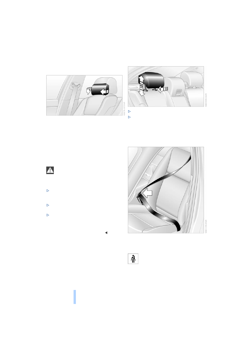 Safety belts, Adjustments | BMW 525i Sedan 2004 User Manual | Page 42 / 220