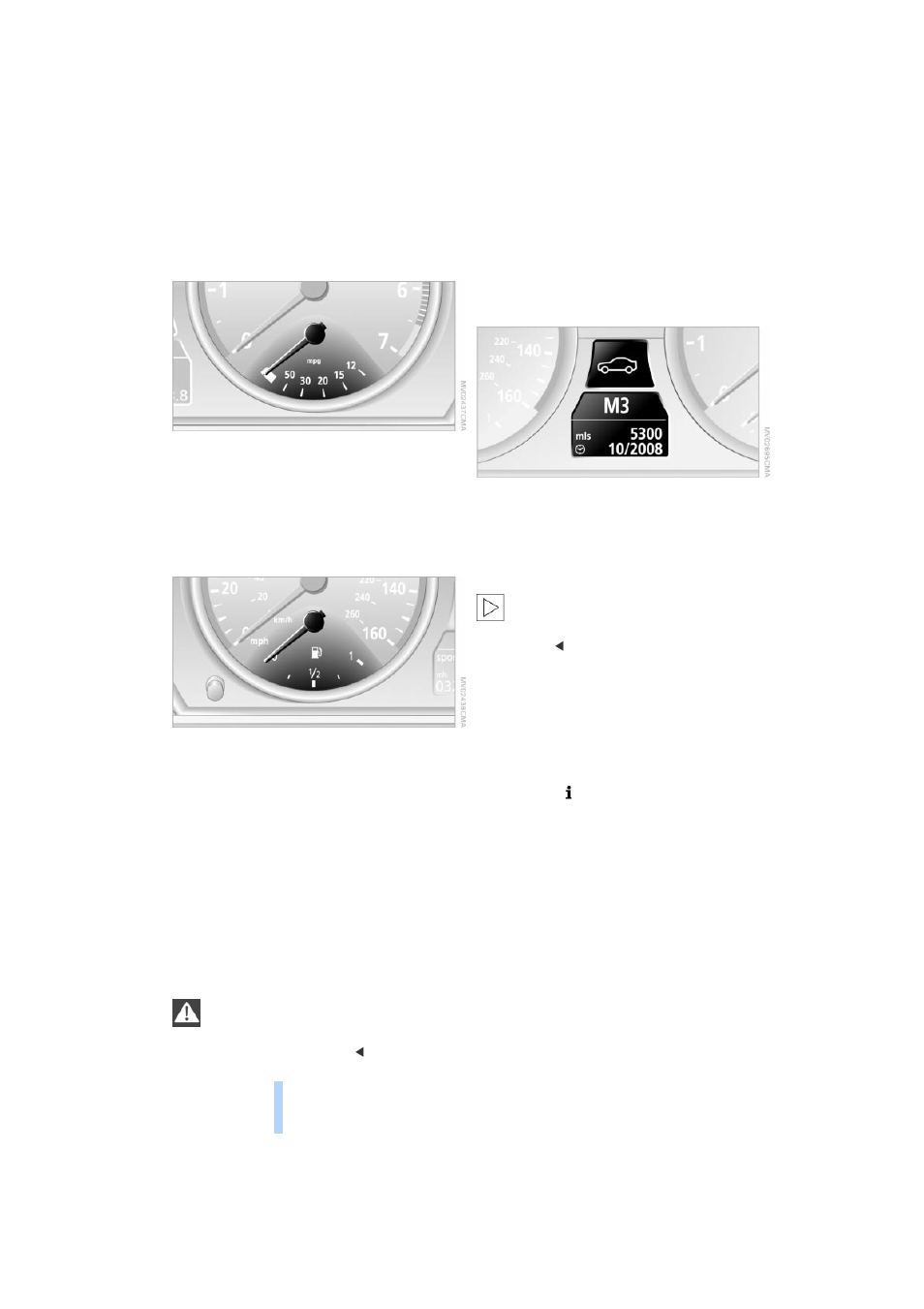 Energy control/current fuel consumption, Fuel gauge, Service requirement | Everything under control | BMW 525i Sedan 2004 User Manual | Page 68 / 220