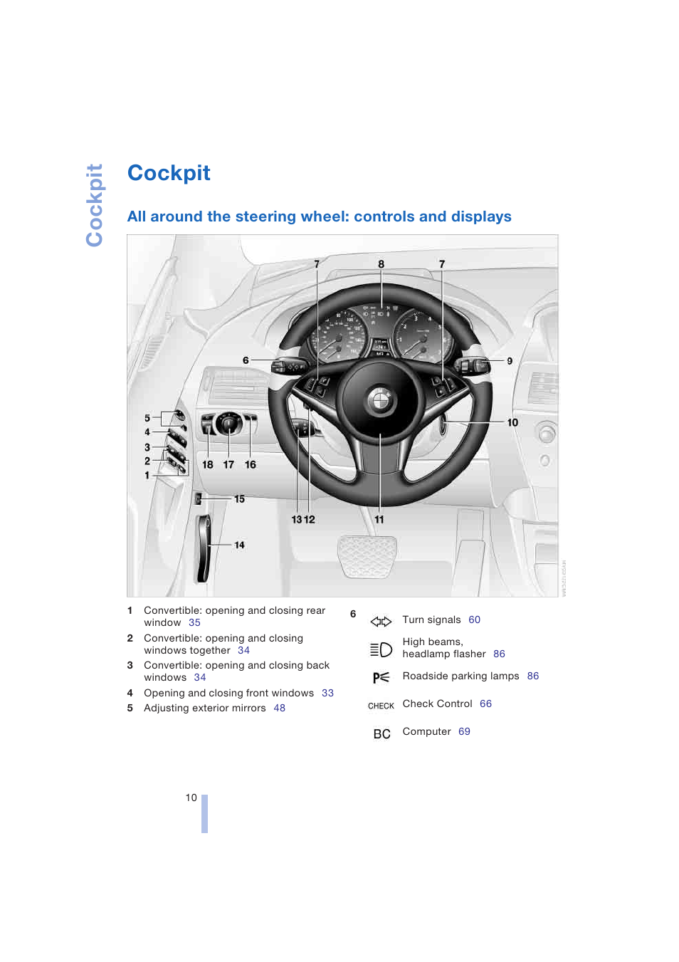 Cockpit, At a glance | BMW 645Ci Coupe 2004 User Manual | Page 12 / 216