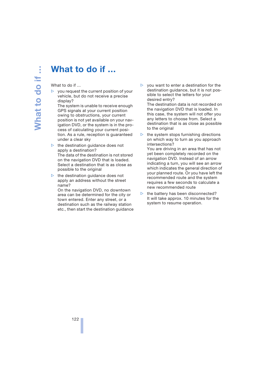 What to do if | BMW 645Ci Coupe 2004 User Manual | Page 124 / 216