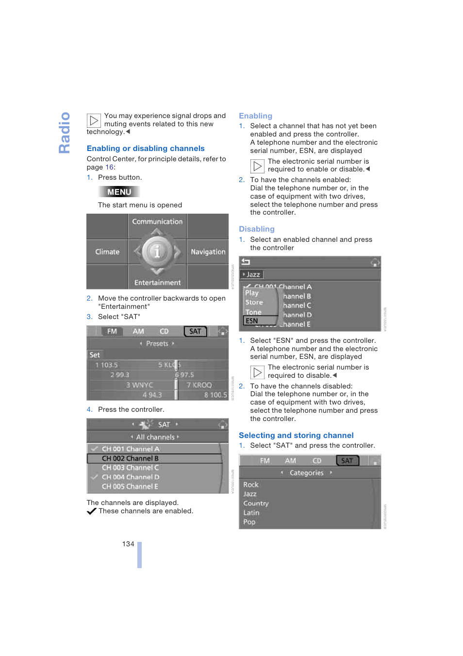 Radio | BMW 645Ci Coupe 2004 User Manual | Page 136 / 216