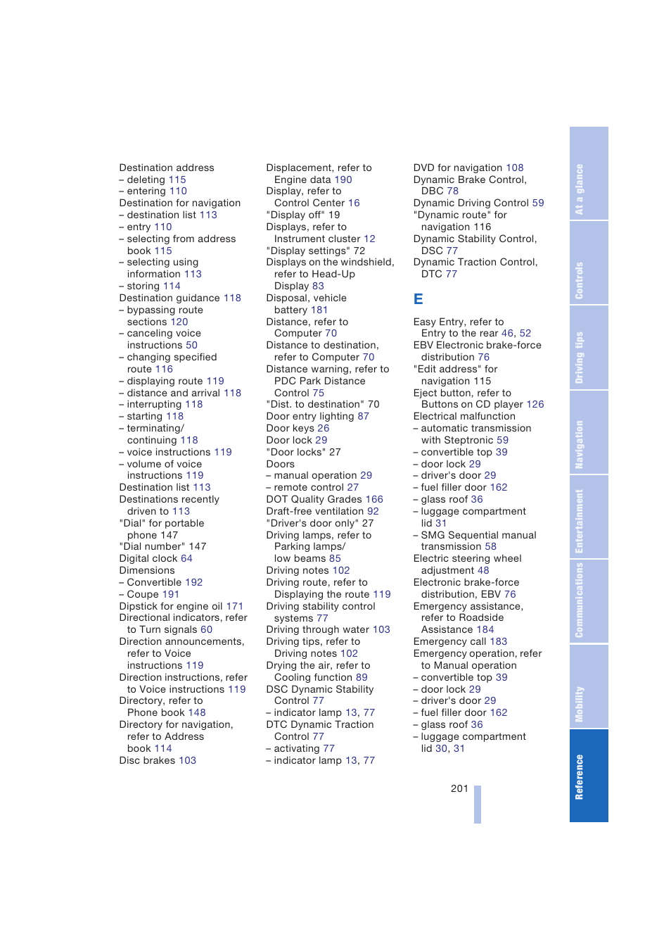 BMW 645Ci Coupe 2004 User Manual | Page 203 / 216