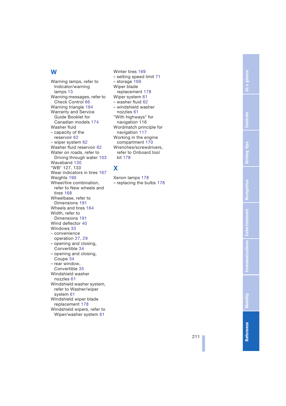 BMW 645Ci Coupe 2004 User Manual | Page 213 / 216