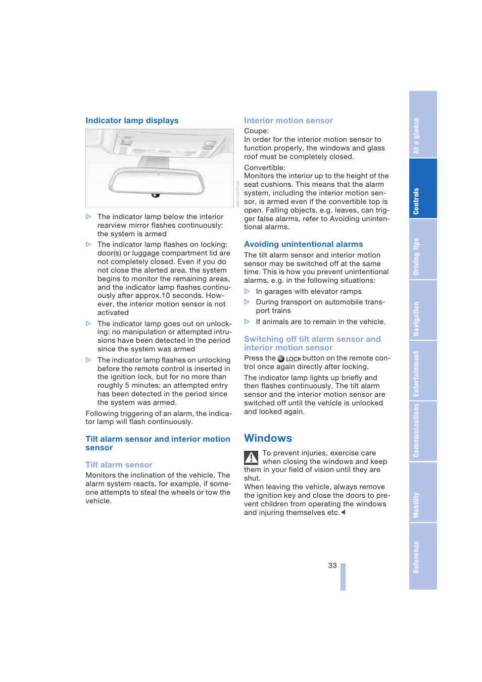 Windows | BMW 645Ci Coupe 2004 User Manual | Page 35 / 216