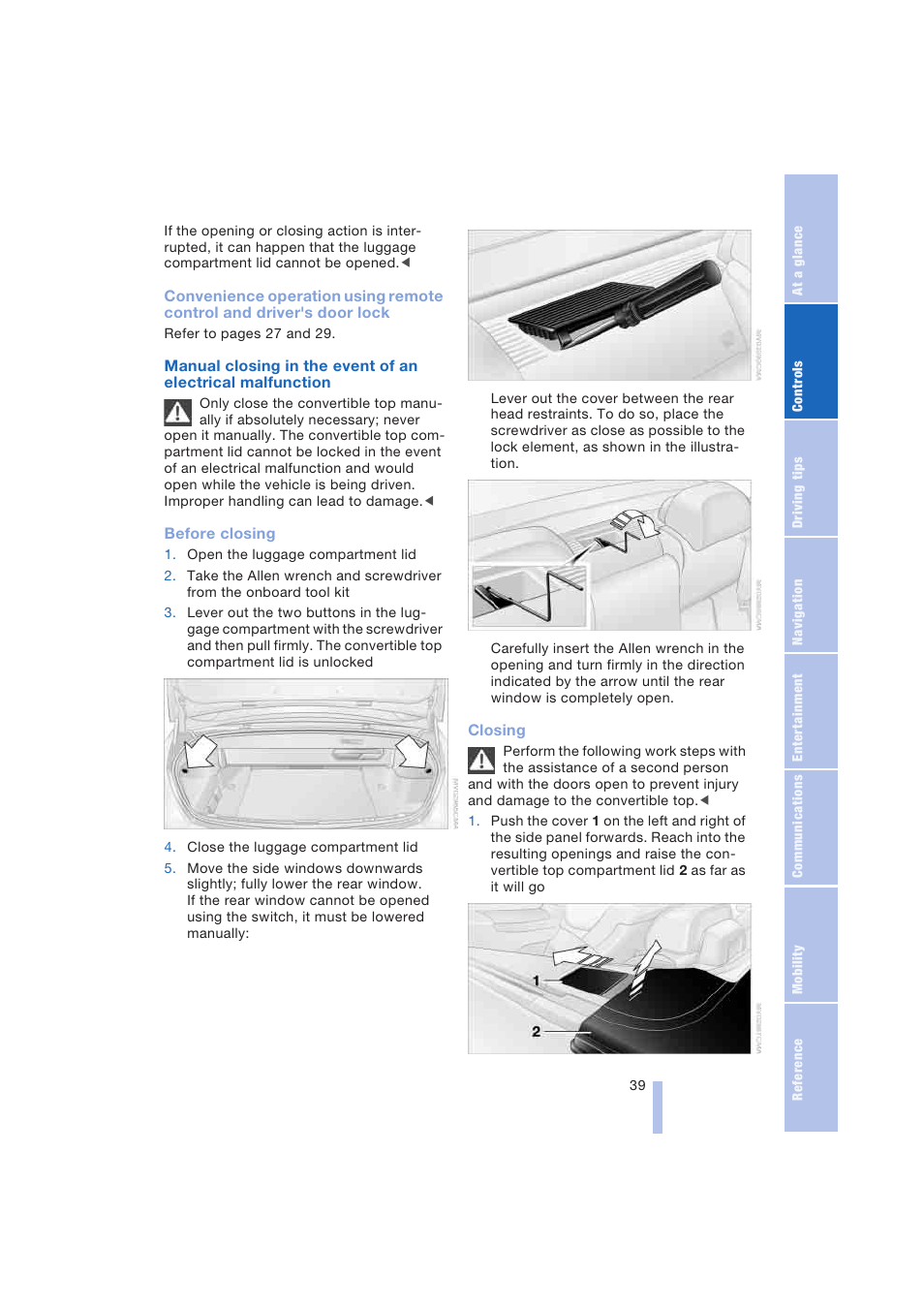 BMW 645Ci Coupe 2004 User Manual | Page 41 / 216