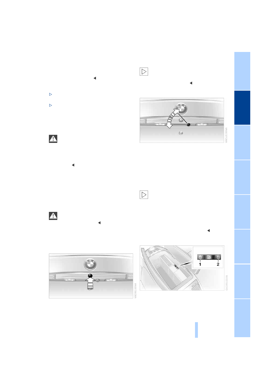 Doors, Luggage compartment lid | BMW 745i Sedan 2004 User Manual | Page 39 / 232