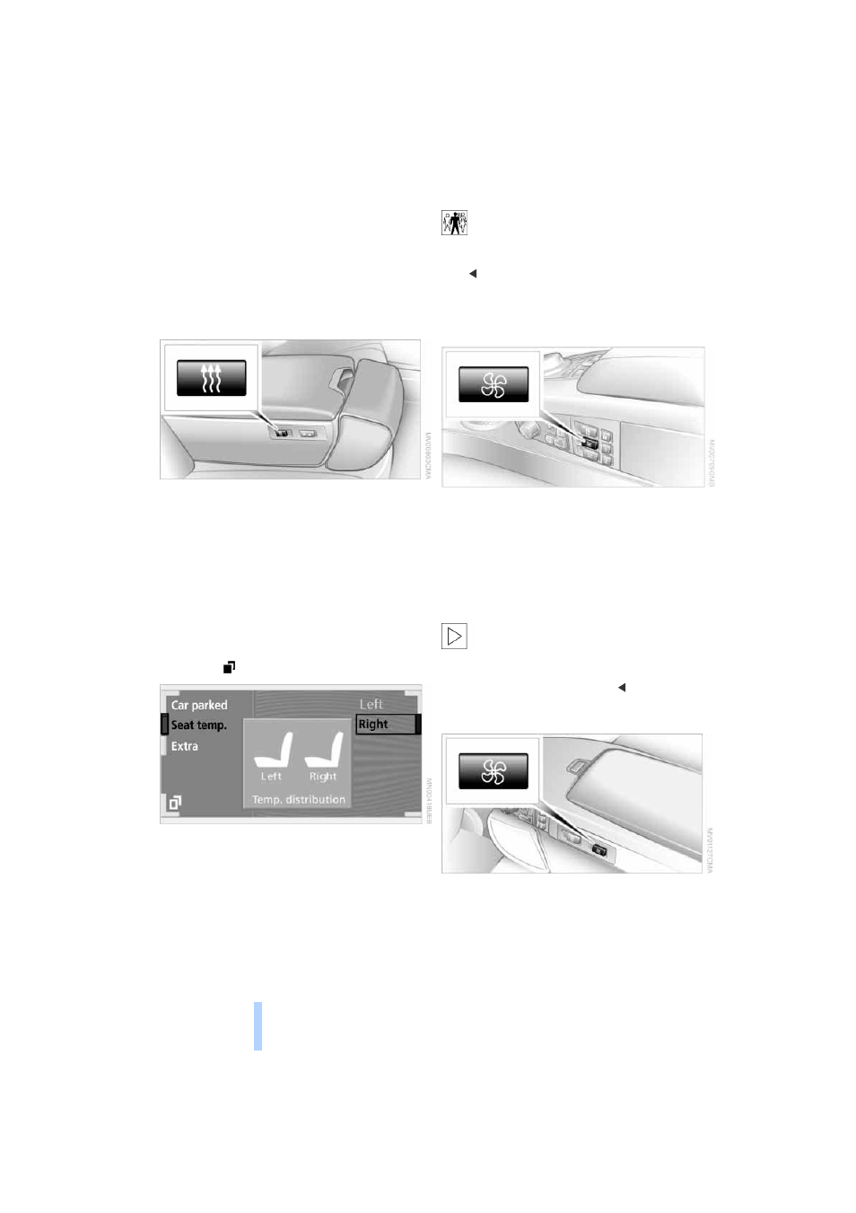 Active seat ventilation, Adjustments | BMW 745i Sedan 2004 User Manual | Page 52 / 232