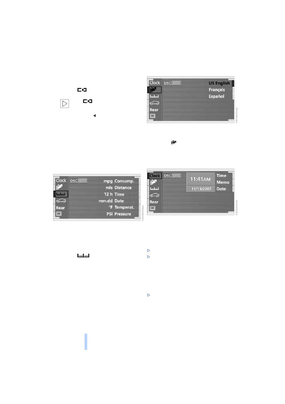 Changing settings, Clock, Language | Display format, Everything under control | BMW 745i Sedan 2004 User Manual | Page 90 / 232