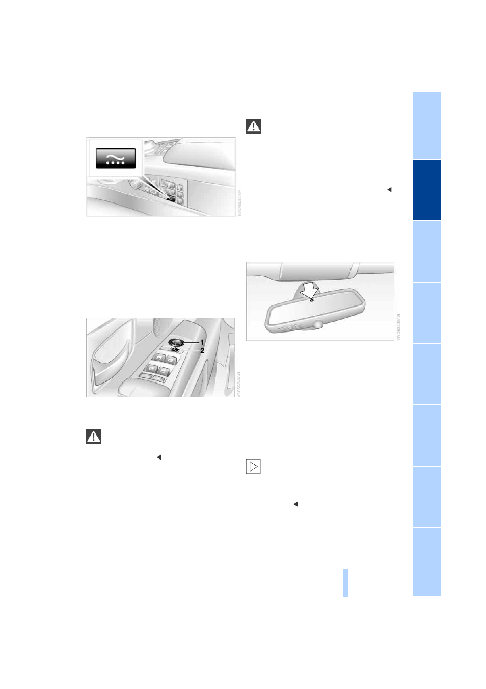 Active seat, Mirrors, Exterior mirrors | BMW 760i Sedan 2004 User Manual | Page 53 / 232