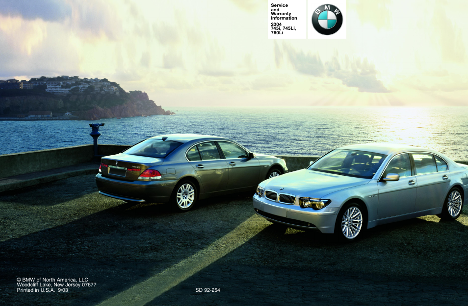 BMW 760Li Sedan 2004 User Manual | 47 pages