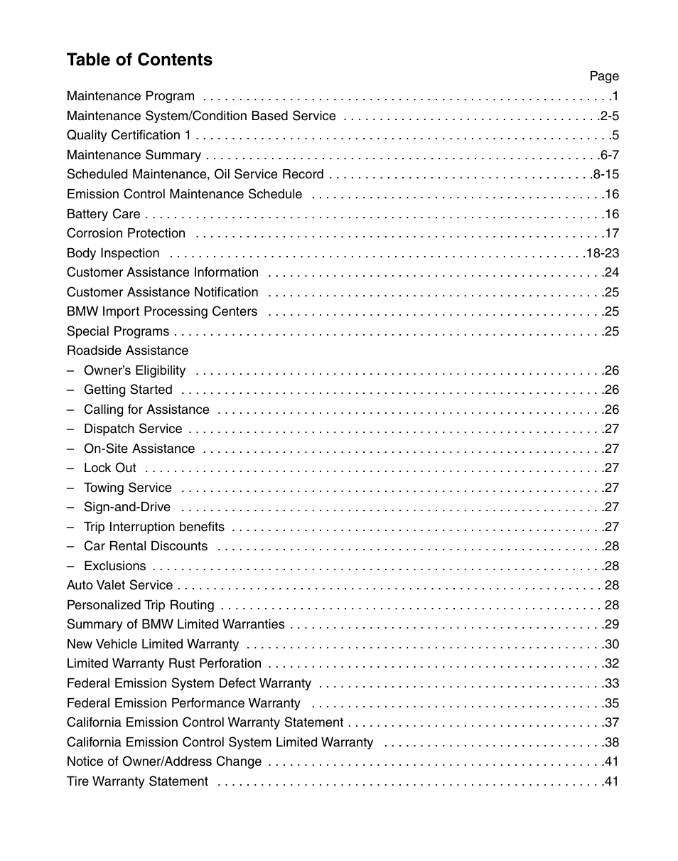 BMW 760Li Sedan 2004 User Manual | Page 3 / 47