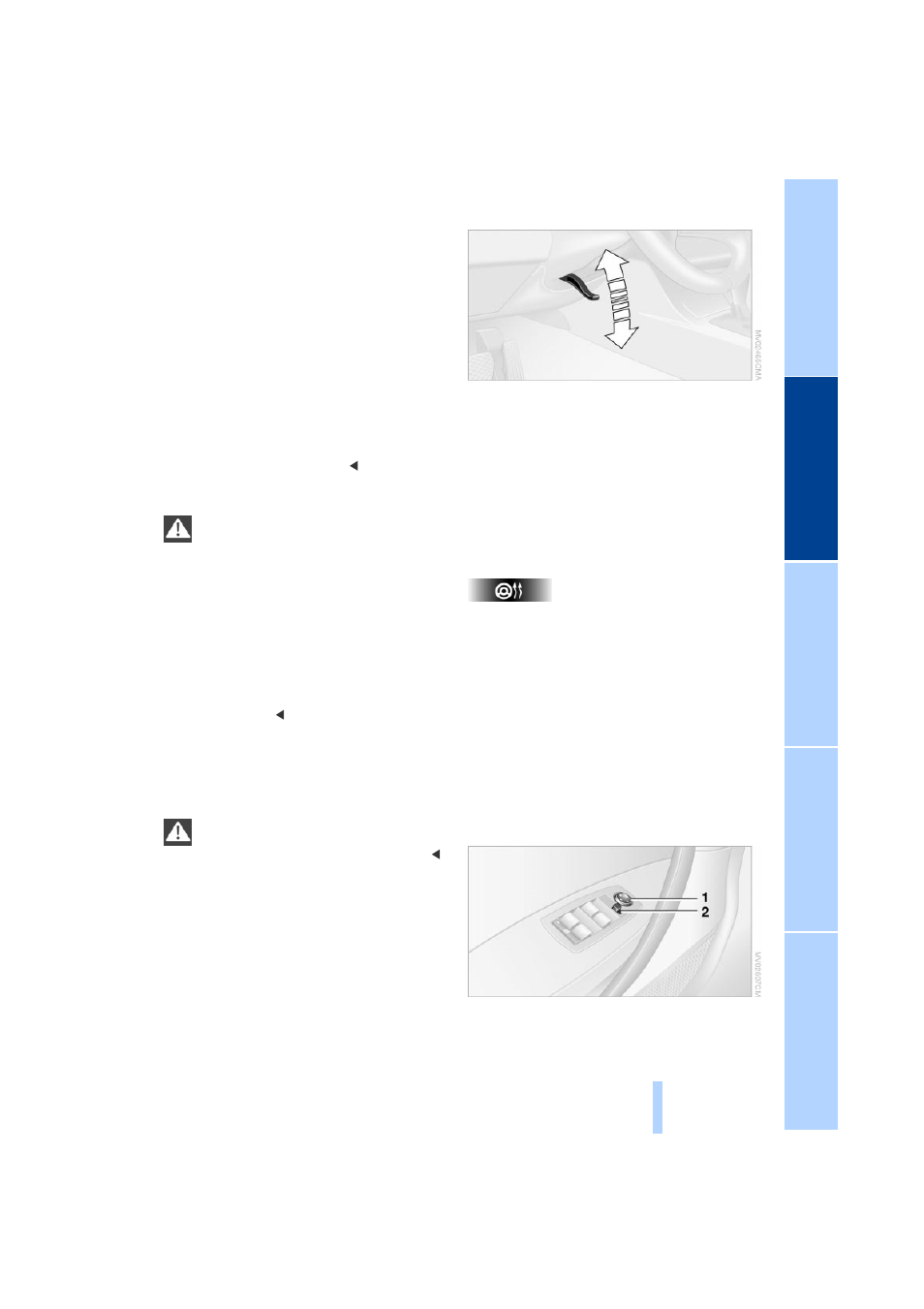 Steering wheel, Mirrors | BMW X3 3.0i SAV 2004 User Manual | Page 33 / 132