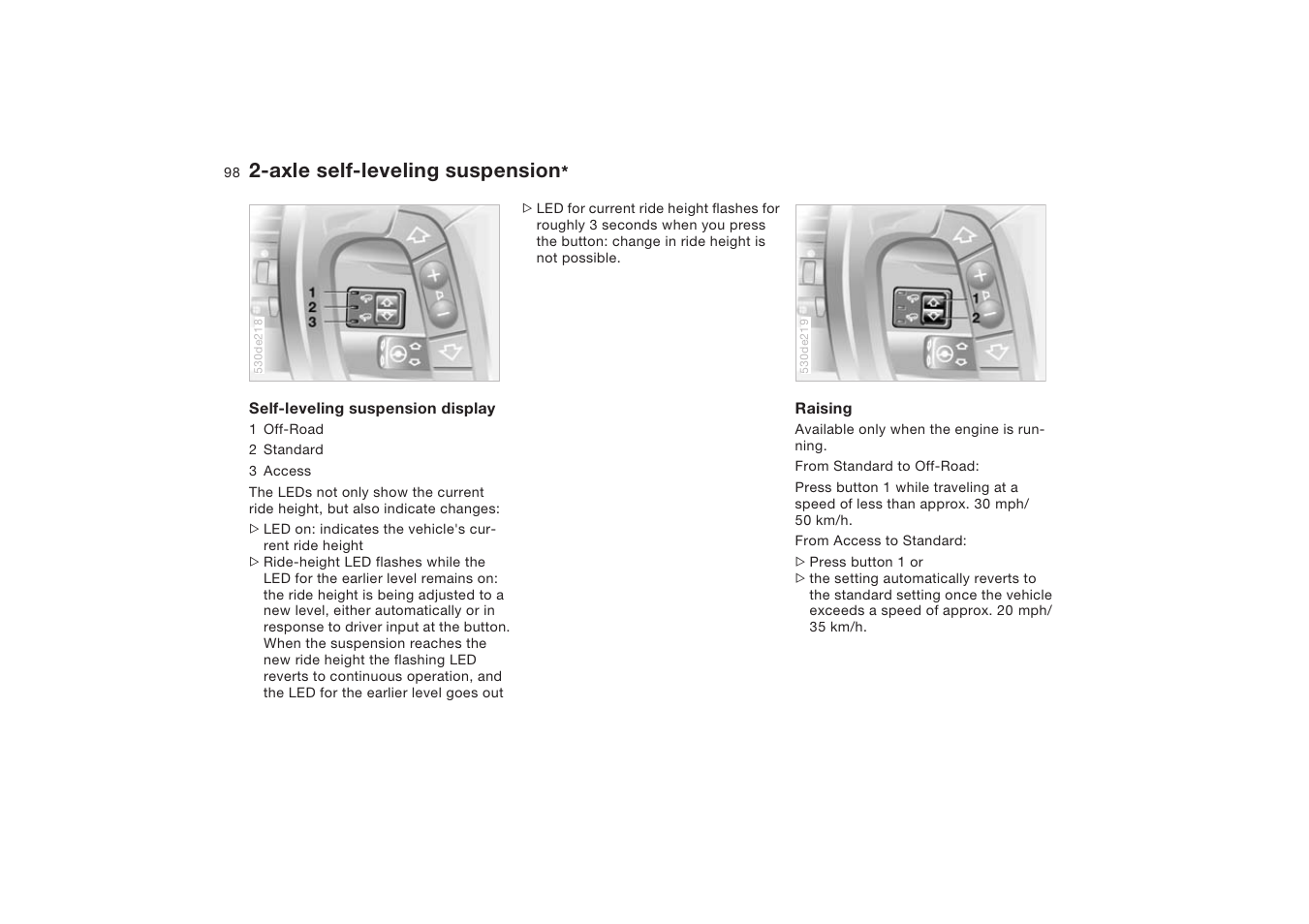 Axle self-leveling suspension | BMW X5 4.8is SAV 2004 User Manual | Page 100 / 200