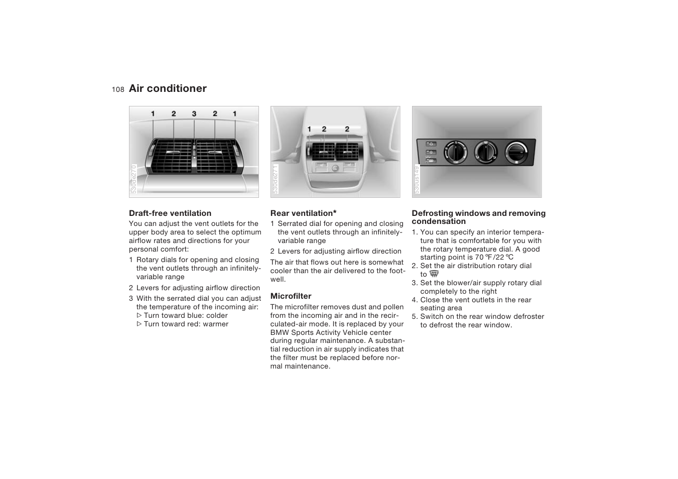 Air conditioner | BMW X5 4.8is SAV 2004 User Manual | Page 110 / 200