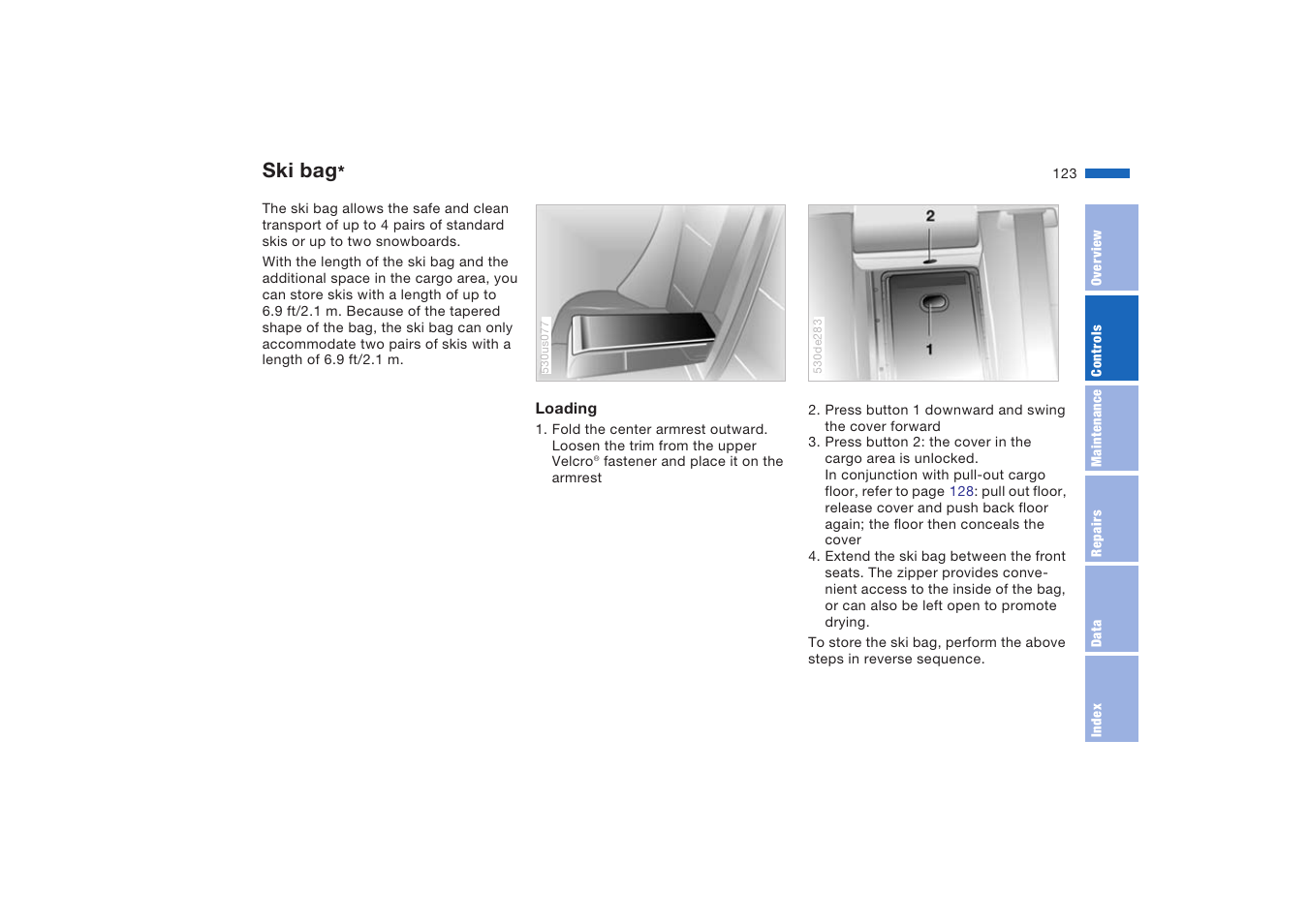 Ski bag | BMW X5 4.8is SAV 2004 User Manual | Page 125 / 200