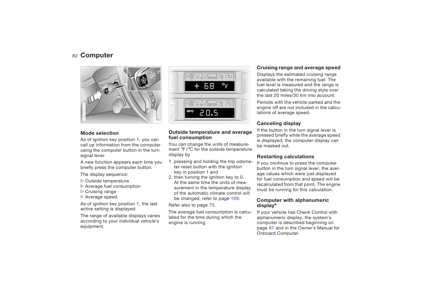 Computer | BMW X5 4.8is SAV 2004 User Manual | Page 84 / 200