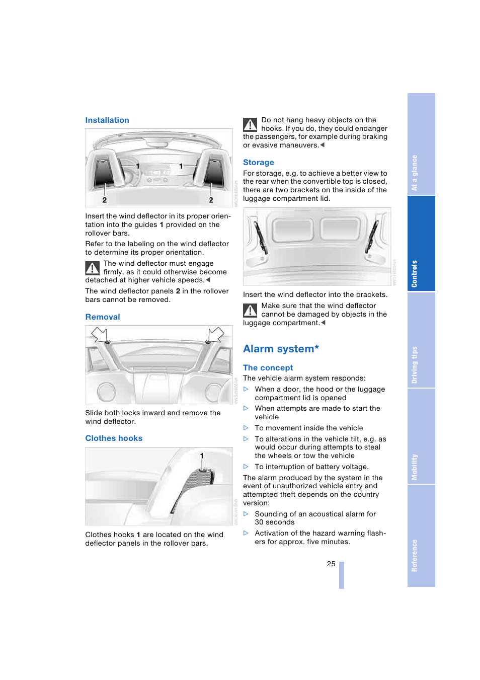 Alarm system | BMW Z4 Roadster 2.5i 2004 User Manual | Page 27 / 120