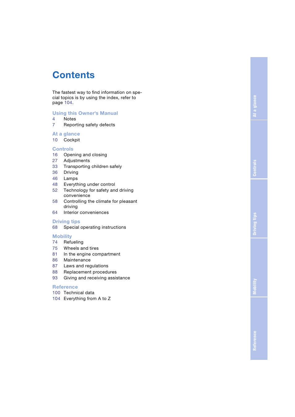 BMW Z4 Roadster 2.5i 2004 User Manual | Page 5 / 120