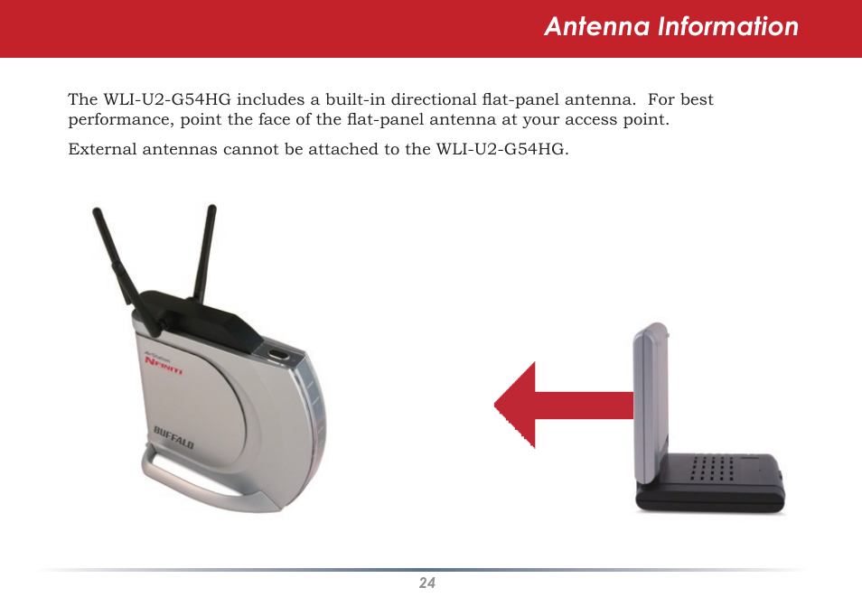 Antenna information | Buffalo Technology User Manual User Manual | Page 24 / 42