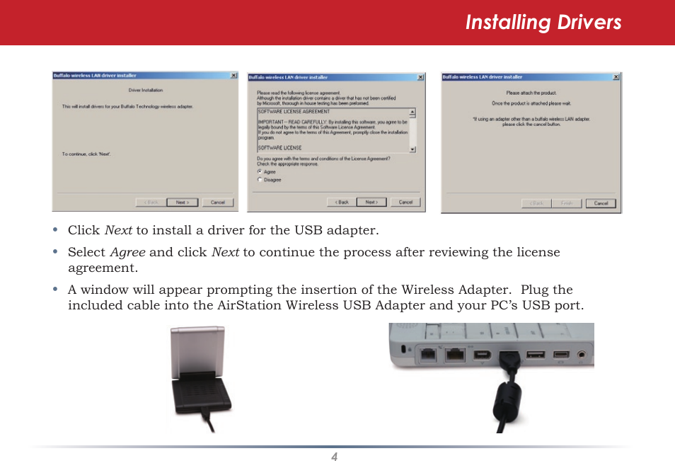 Installing drivers | Buffalo Technology User Manual User Manual | Page 4 / 42