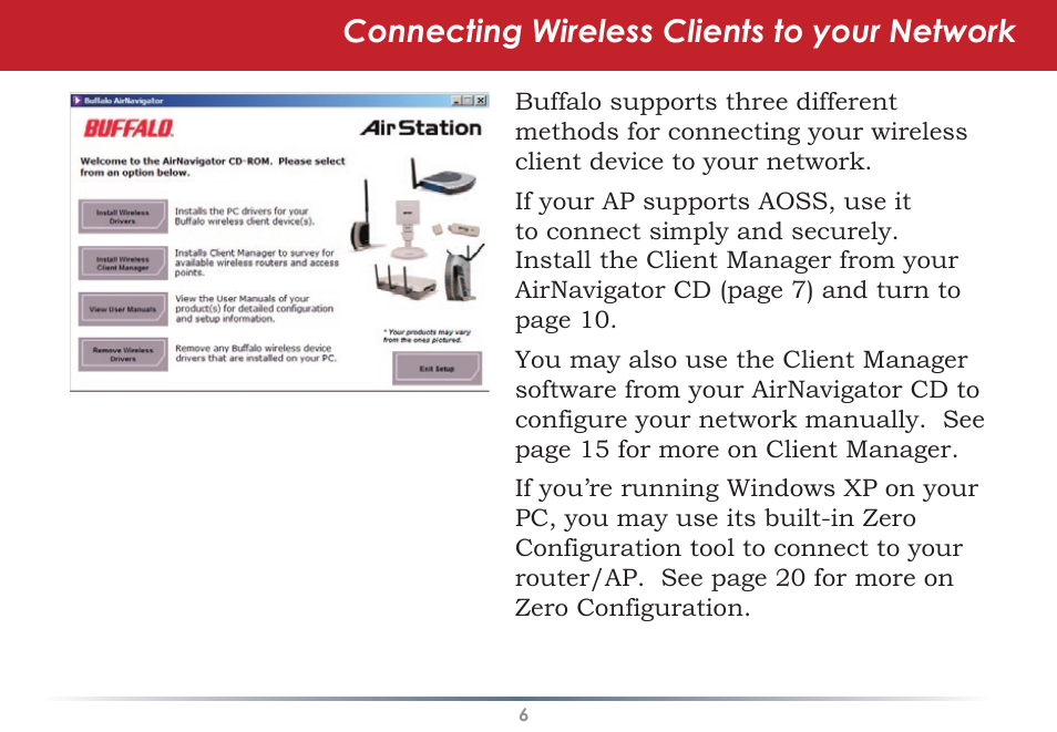 Connecting wireless clients to your network | Buffalo Technology User Manual User Manual | Page 6 / 42