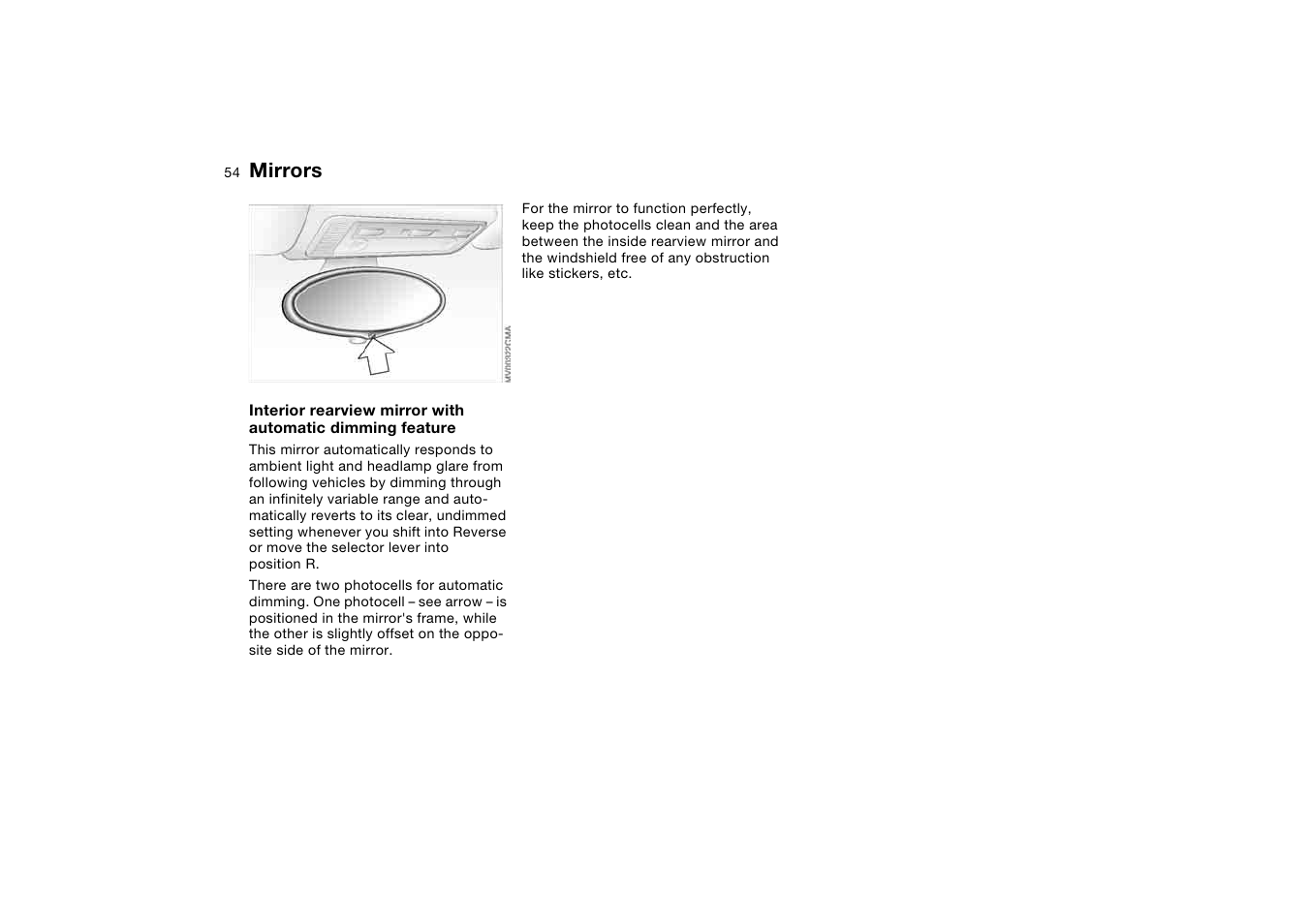 Mirrors | BMW M3 Convertible 2004 User Manual | Page 54 / 174