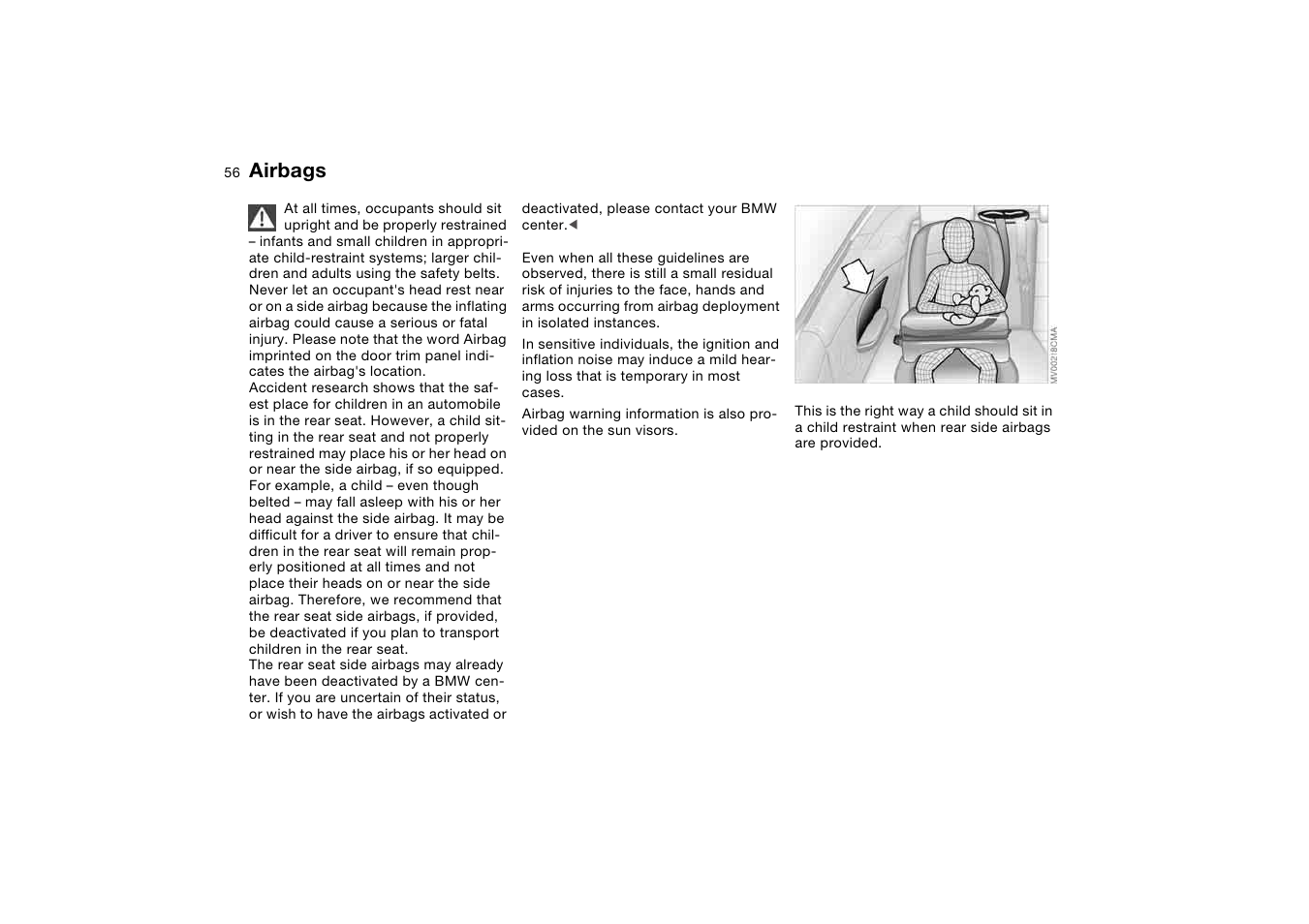 Airbags | BMW M3 Convertible 2004 User Manual | Page 56 / 174