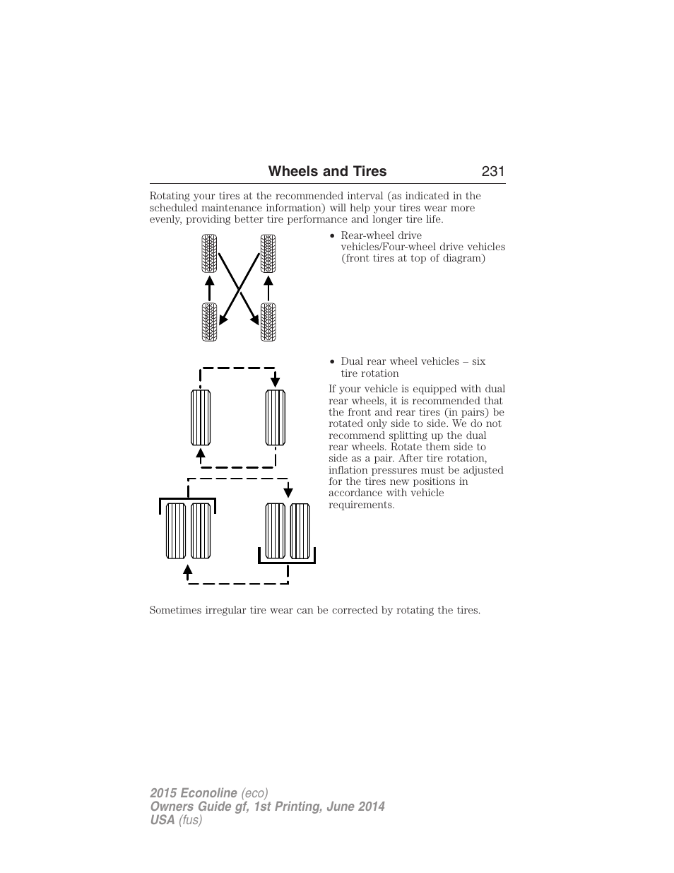 Wheels and tires 231 | FORD 2015 E-450 User Manual | Page 232 / 360