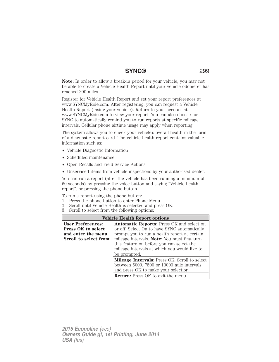 Sync® 299 | FORD 2015 E-450 User Manual | Page 300 / 360