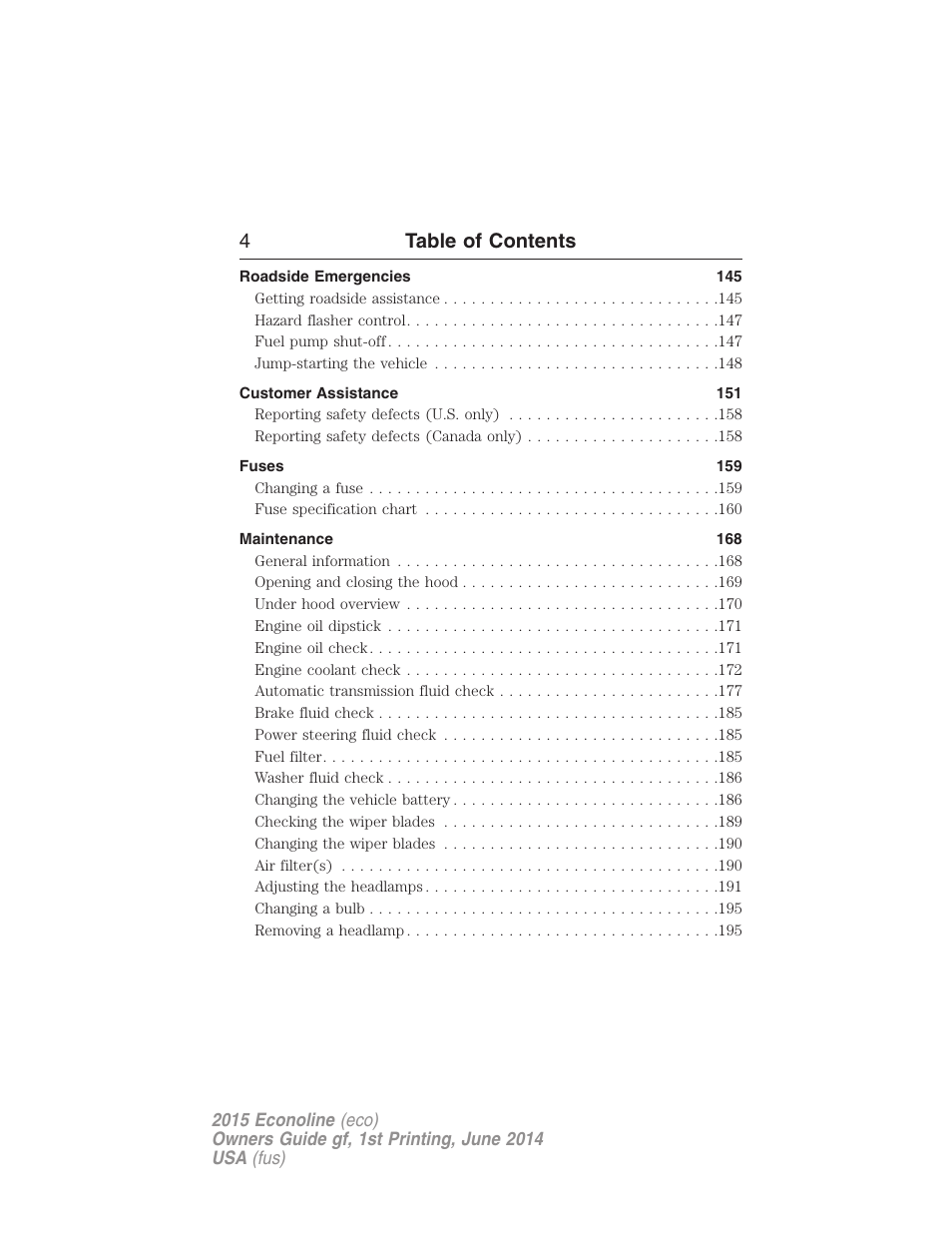 4table of contents | FORD 2015 E-450 User Manual | Page 5 / 360