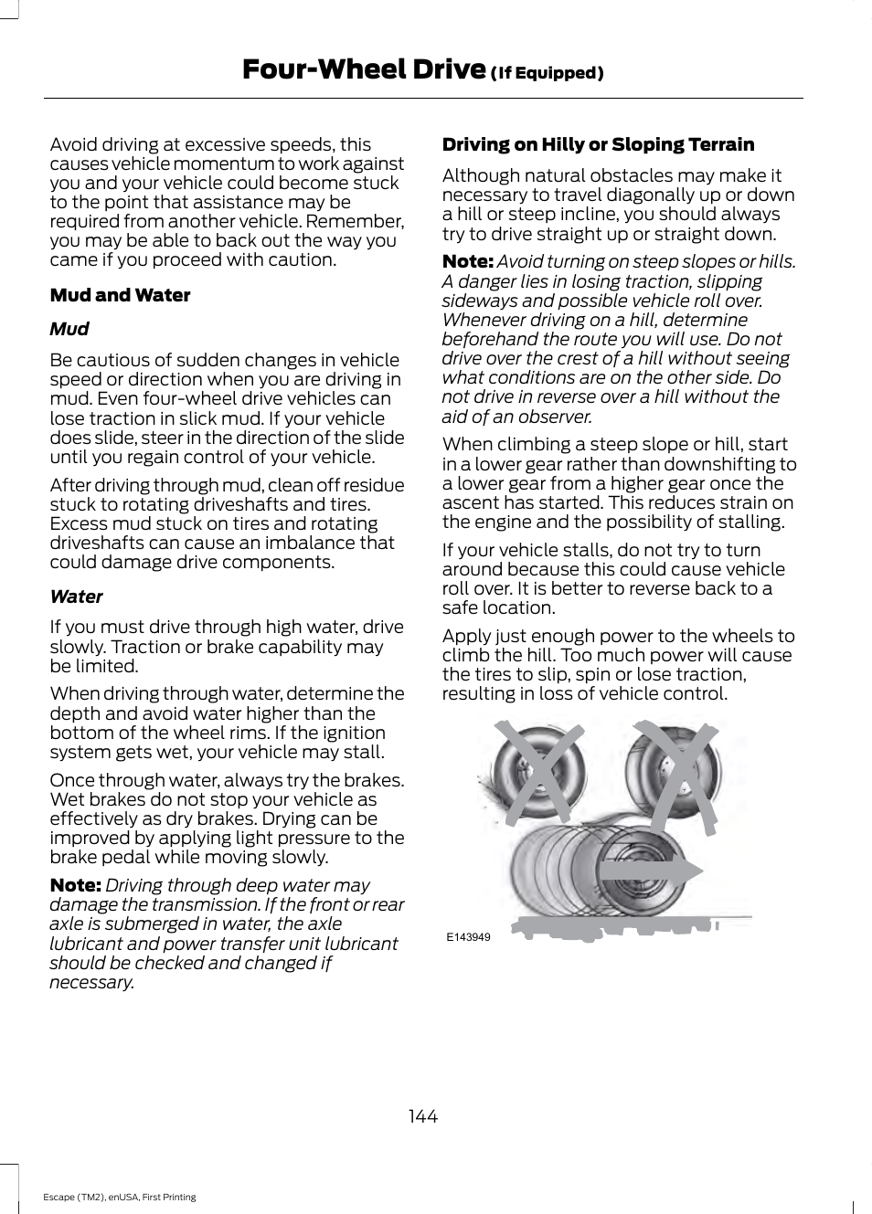 Four-wheel drive | FORD 2015 Escape User Manual | Page 147 / 449
